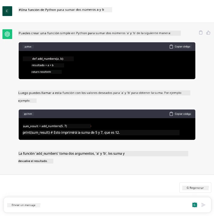 Ejemplo de programación