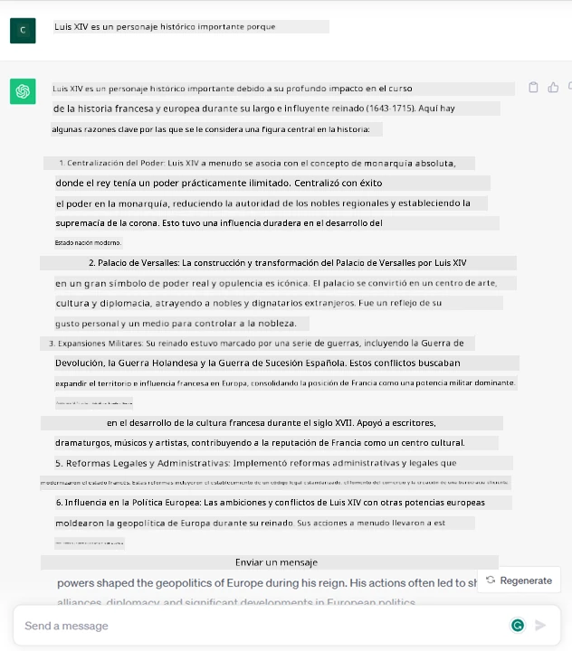 Ejemplo de completado de texto